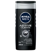 Nivea douchegel active clean 3in1 voorkant