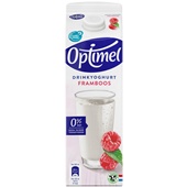 Optimel Drinkyoghurt framboos 0% vet voorkant