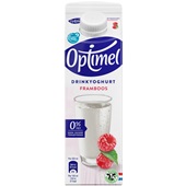 Optimel Drinkyoghurt framboos 0% vet voorkant
