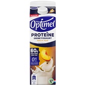 Optimel drinkyoghurt proteïne perzik peer 0% vet voorkant