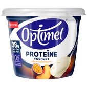 Optimel yoghurt proteine perzik passie achterkant