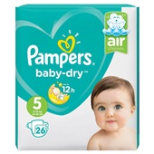 Pampers Baby Dry luiers 5 junior luiers voorkant