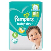 Pampers Baby Dry Luiers 6 Extra Large voorkant