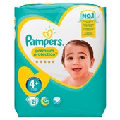 Pampers premium protection luiers maxi 4+ carry pack voorkant