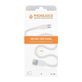 Phonejuice Micro-USB kabel 1 meter wit  voorkant
