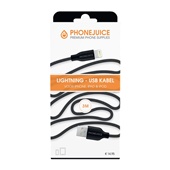 Phonejuice USB kabel 3 meter zwart voorkant