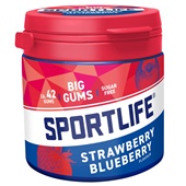 Sportlife kauwgom strawberry blueberry voorkant