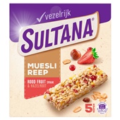 Sultana mueslireep roodfruit & hazelnoot voorkant