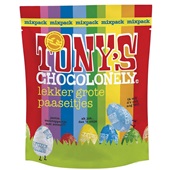 Tony's chocolonely chocolade paaseitjes assorti voorkant