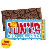 Tony's chocolonely chocoladereep donkere melk 42% achterkant