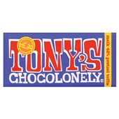 Tony's chocolonely chocoladereep donkere melk pretzel toffee voorkant