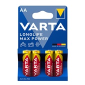 Varta longlife max power AA 4 stuks voorkant