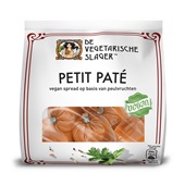 Vegetarische slager petit paté voorkant
