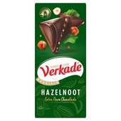 Verkade chocoladereep extra puur hazelnoot voorkant