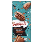 Verkade chocoladereep Gekarameliseerde Pecan Amandel & Zeezout Melk voorkant