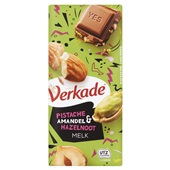 Verkade chocoladereep Pistache Amandel & Hazelnoot Melk voorkant