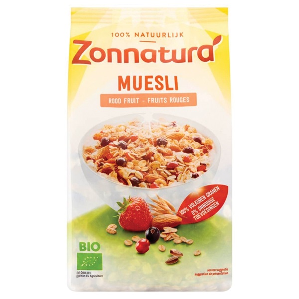 SPAR Zonnatura muesli rood fruit je vindt het bij SPAR
