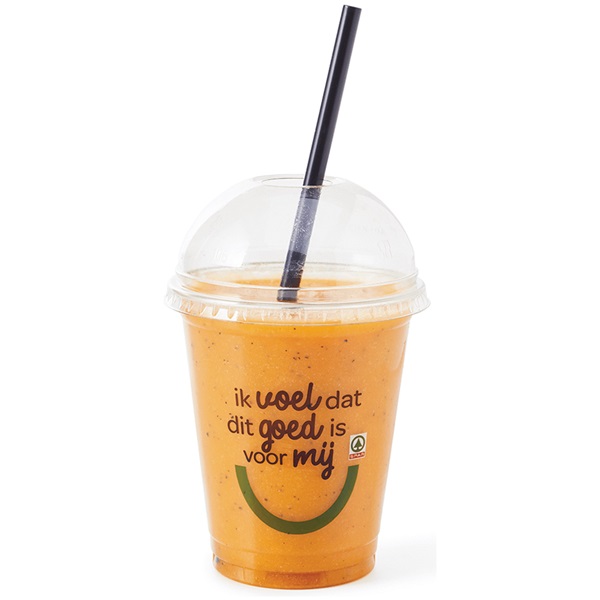 verse smoothie wortel/ananas/papaya/passievrucht voorkant