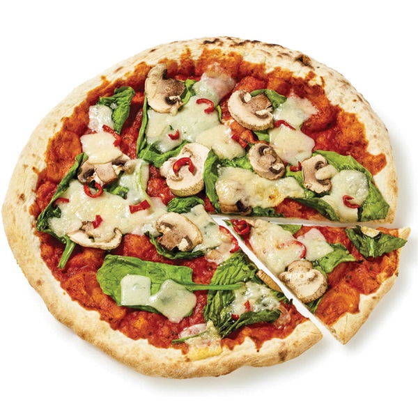 pizza spinazie champignon voorkant