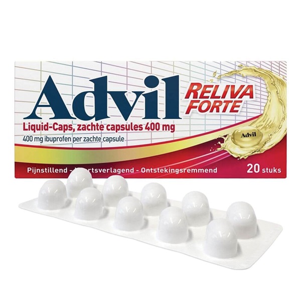 Advil ibuprofen liquid caps
 voorkant