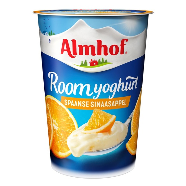 Almhof Roomyoghurt Spaanse Sinaasappel voorkant