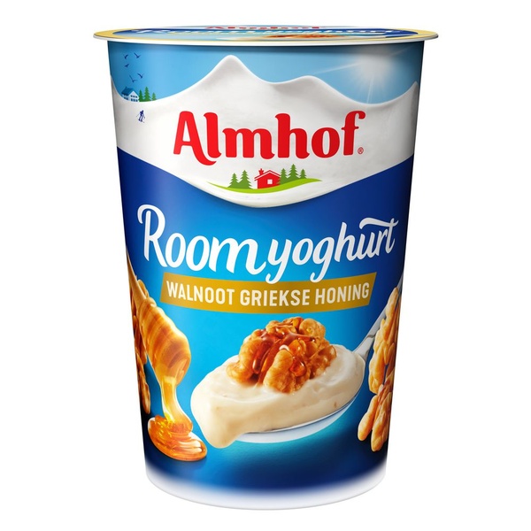 Almhof Roomyoghurt Walnoot/Honing voorkant