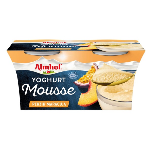 Almhof yoghurt mousse perzik maracuja voorkant
