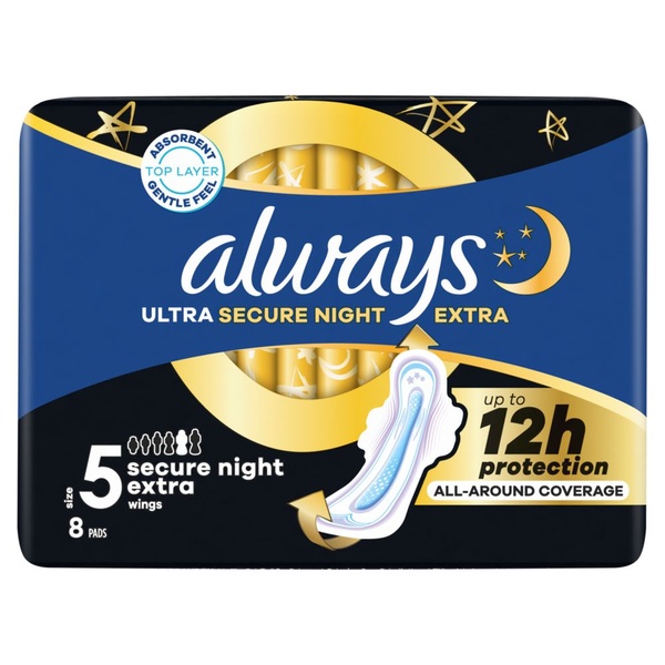 Always maandverband ultra secure night extra wings voorkant