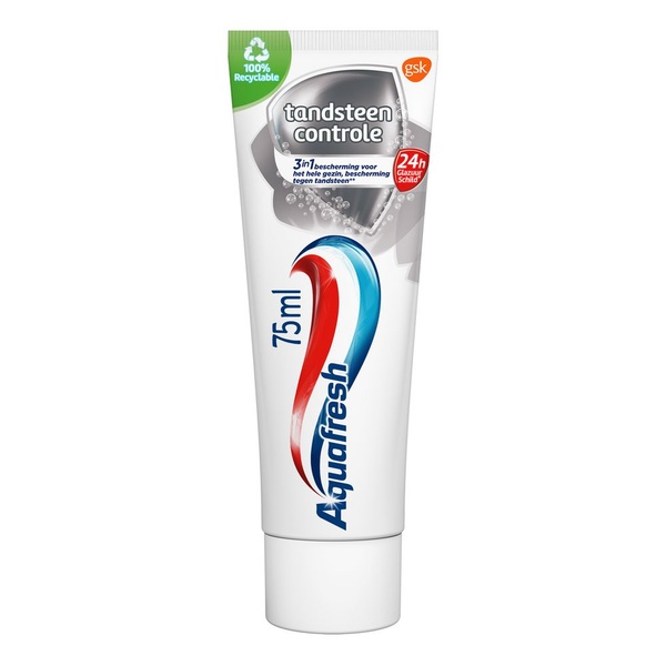 Aquafresh tandpasta tandsteen controle voorkant
