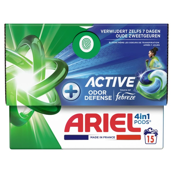 Ariel pods+ 4-in-1 actieve geurbestrijder voorkant