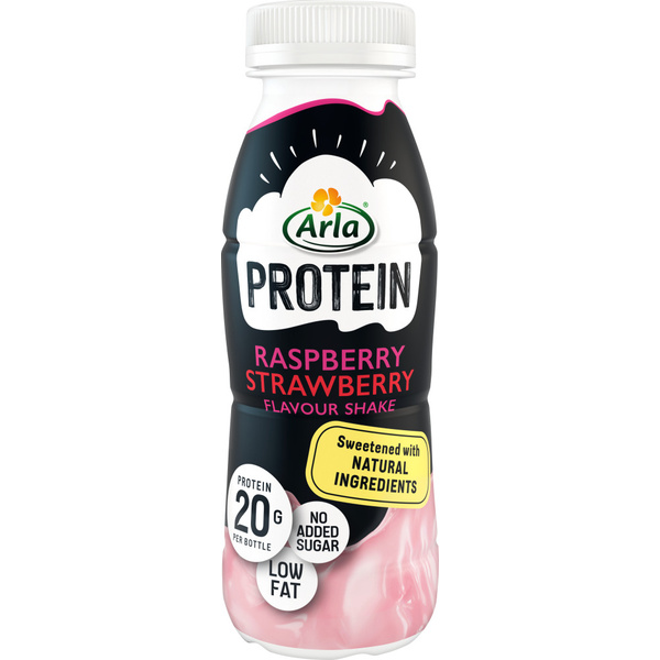 Arla Protein Shake Aardbei Framboos voorkant