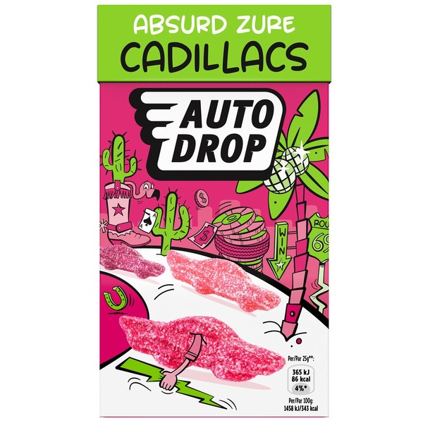 Autodrop Snoep Zure Cadillacs voorkant