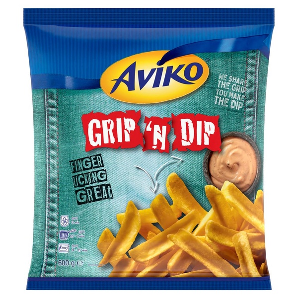 Aviko Friet grip 'n dip voorkant