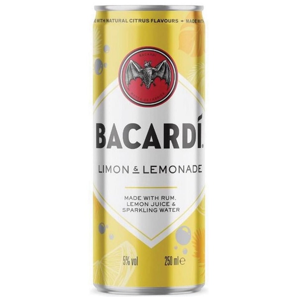 Bacardi limon & lemonade blik voorkant