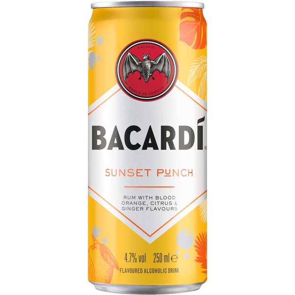Bacardi rum sunset punch achterkant