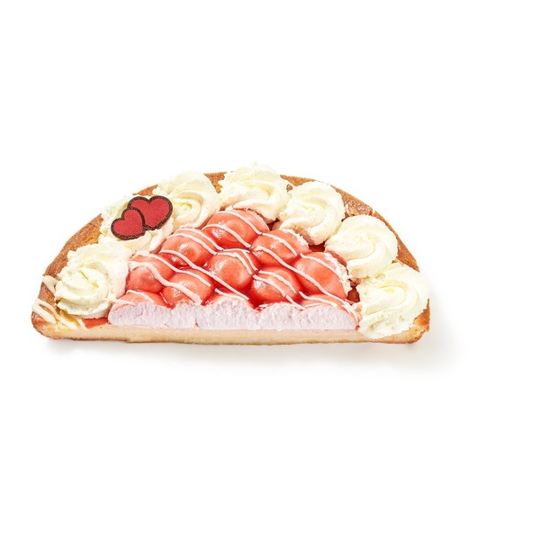 BakkersHart aardbeienbavaroise vlaai half voorkant