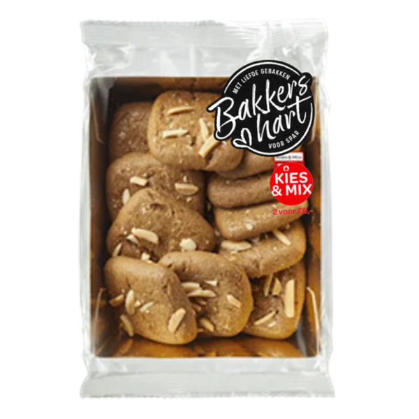 BakkersHart Speculaasjes Mini met amandelschaafsel voorkant