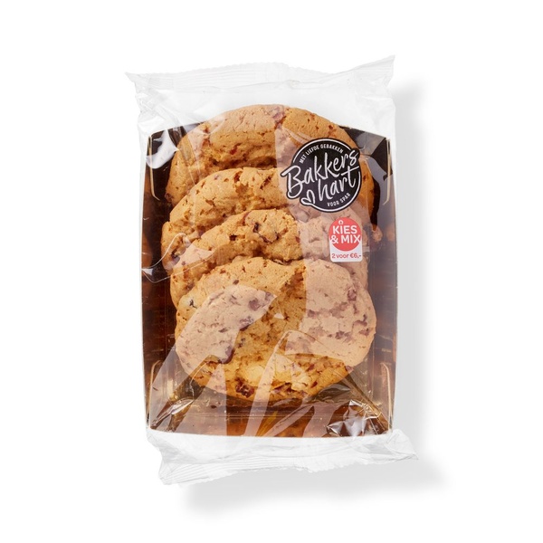 BakkersHart witte chocolade cookies voorkant