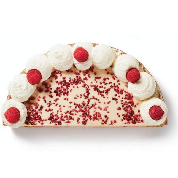 BakkersHart witte chocolade frambozen vlaai half voorkant