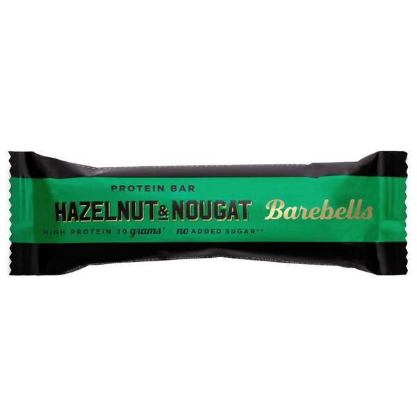 Barebells hazelnut & nougat bar voorkant
