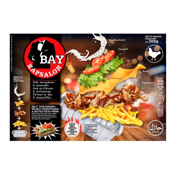 Bay kapsalon kip voorkant