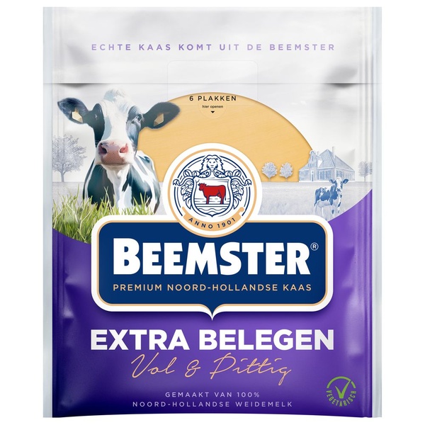 Beemster kaas plakken extra belegen  achterkant