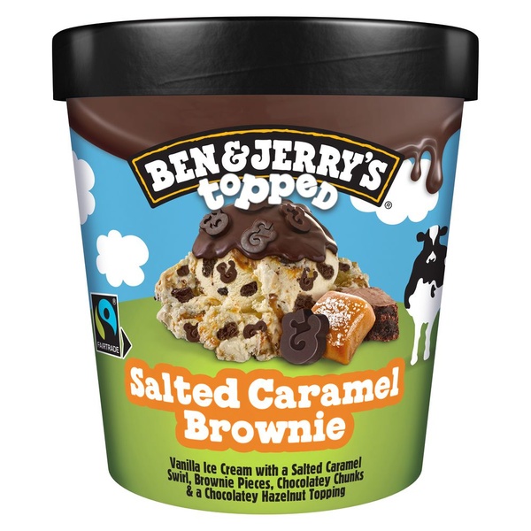 Ben&Jerry topped salted caramel brownie voorkant