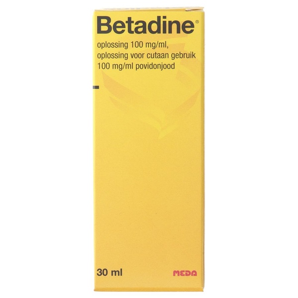 Betadine oplossing 100 mg/ml voorkant
