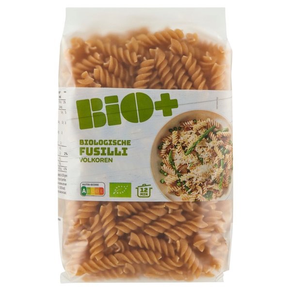 Bio+ Biologische fusilli volkoren voorkant