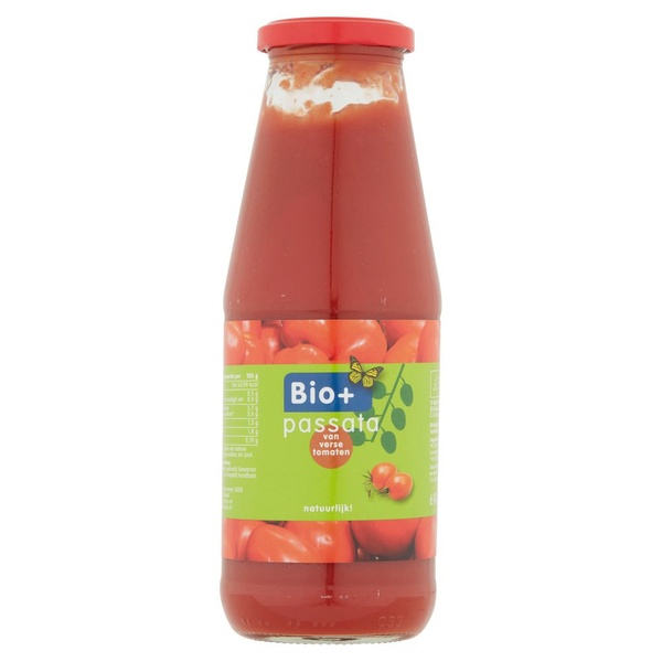 Bio+ gezeefde tomaten biologisch voorkant