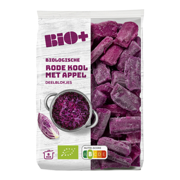 Bio+ Rode kool Met appel voorkant