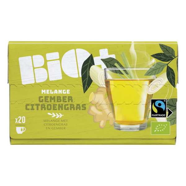 Bio+ Thee Gember Citroengras voorkant