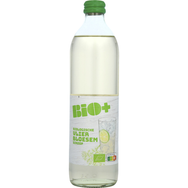 Bio+ vlierbloemsiroop voorkant
