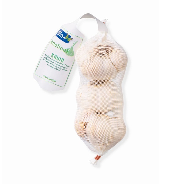 Biologische knoflook biologisch voorkant